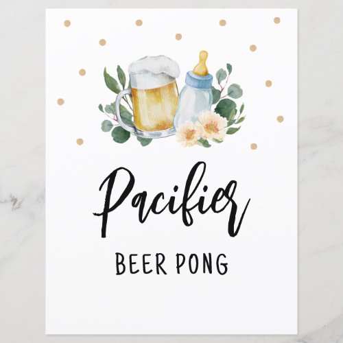Pacifier Beer Pong Game Baby Is Brewing Greenery