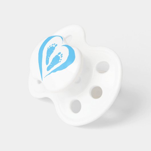 Pacifier ~ Boy Baby Feet in Blue Heart (Front Right)