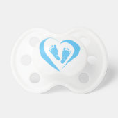 Pacifier ~ Boy Baby Feet in Blue Heart (Front)