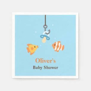 Pacifier Fish Bait Fishing Baby Shower Supplies Napkins