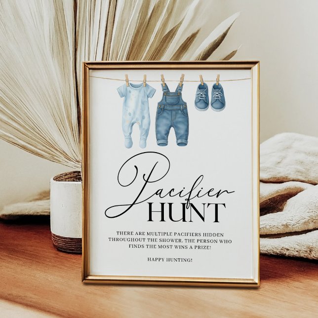 Pacifier Hunt Denim Blue Jean Baby Shower Poster (Creator Uploaded)