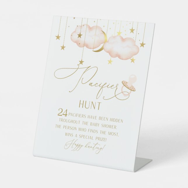 Pacifier Hunt Game, Twinkle Little Star Pedestal Sign (Front)