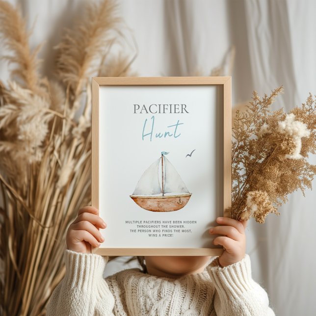 Pacifier Hunt Nautical Baby Shower Sign (Creator Uploaded)