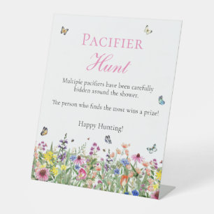 Pacifier Hunt   Wildflowers & Butterflies Pedestal Sign