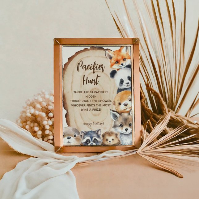 Pacifier Hunt Woodland Animal themed Sign (Creator Uploaded)