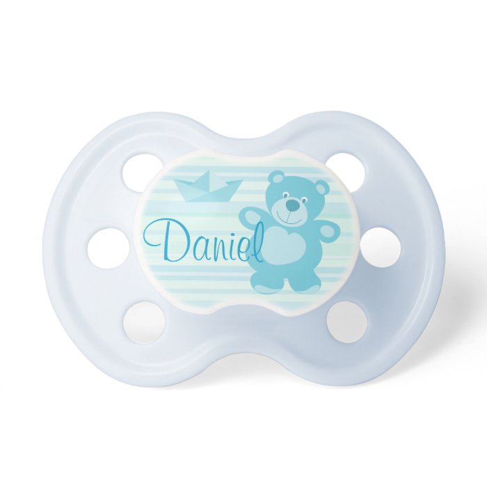 Pacifier osito and boat green color with name