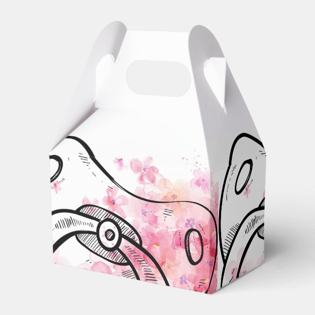 Pacifier Pink and White Favor Bag Boxes (Front Side)