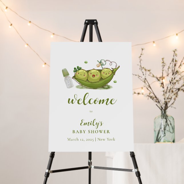 Pacifier Sweet Pea In Pod Baby Shower Welcome Sign (In Situ (Stand))