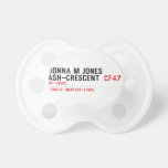 Donna M Jones Ash~Crescent   Pacifiers