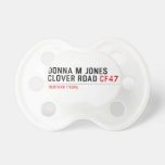 Donna M Jones Clover Road  Pacifiers