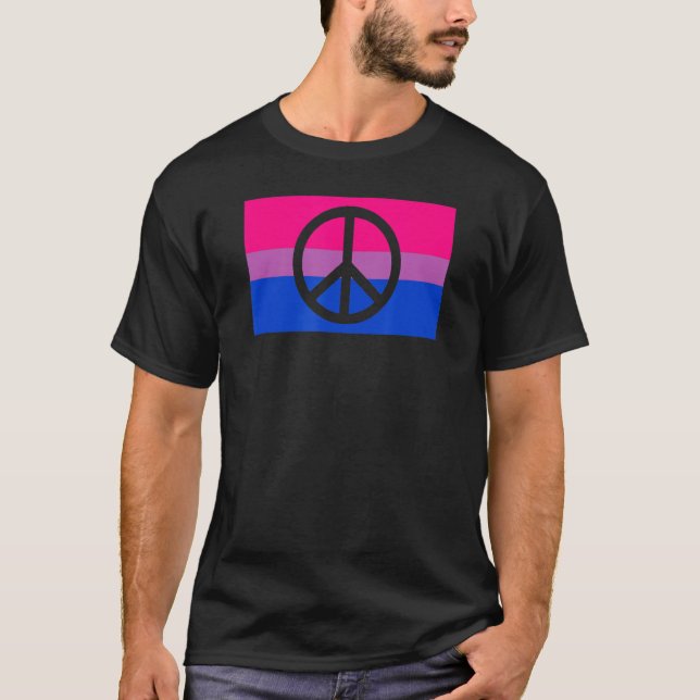 Pacifist Peace Sign Protest Hippie Gay Bisexual Pr T-Shirt (Front)