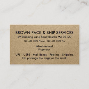 Pack And Ship Services Business Card