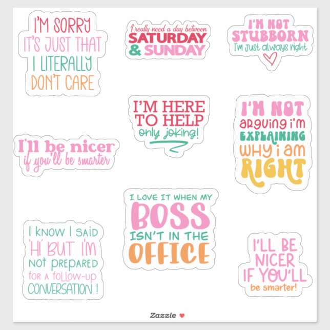  Pack Bundle Funny Office Sticker motivational (Sheet)