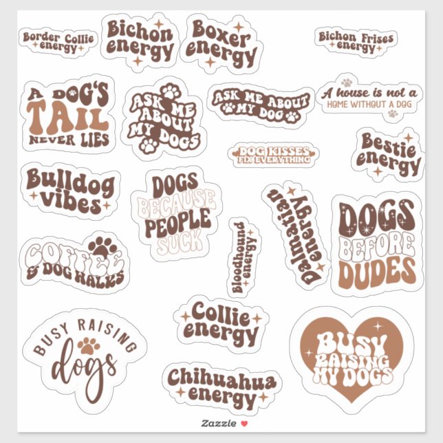 Pack Bundle Set of Dog Cute Quotes Sticker (Sheet)