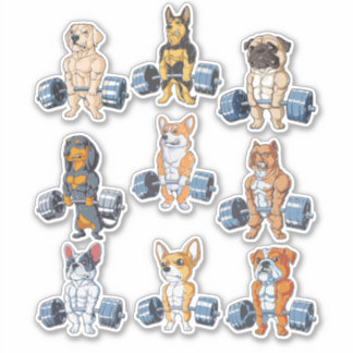 Pack Dog Gym Lover - Funny Gym Lover Pack 6 Sticker