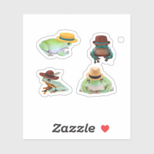 Pack Frogs and Toads in Hats ,frog,toad,hats,anima Sticker