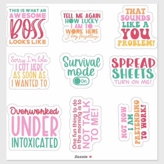  Pack  Funny Office work Sticker inspirational (Sheet)