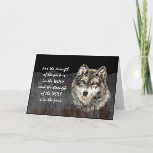 Pack Leader, Family Pack Strength Wolf Quote Card