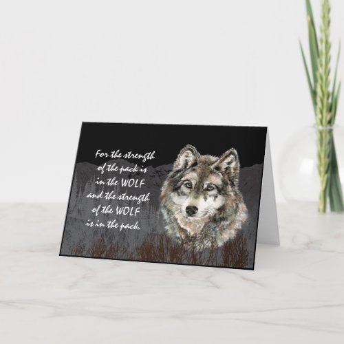 Pack Leader Family Pack Strength Wolf Quote Card