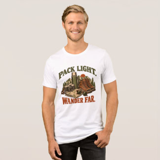 Pack Light Wander Far Vintage Outdoor Hiking Tri-Blend Shirt