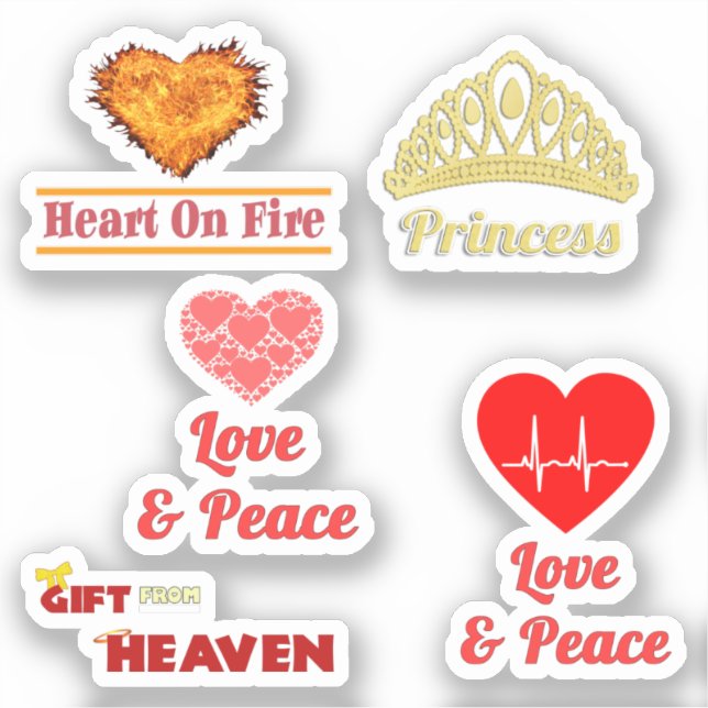 [Pack] Love & Passion Heart | Love & Peace | Gift  Sticker (Front)