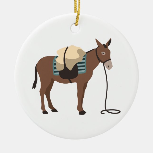 Pack Mule Ceramic Ornament (Front)
