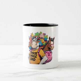 Pack Mule Dad – Funny Horse Two-Tone Coffee Mug