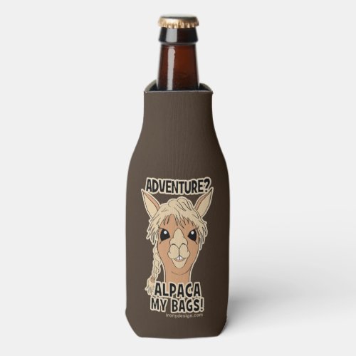 Pack My Bags Funny Alpaca Llama Bottle Cooler