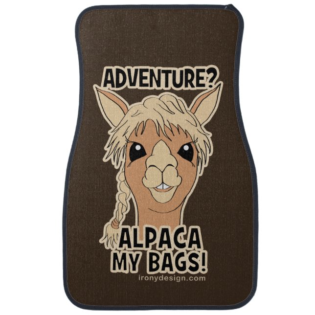 Pack My Bags Funny Alpaca Llama Car Floor Mat (Front)