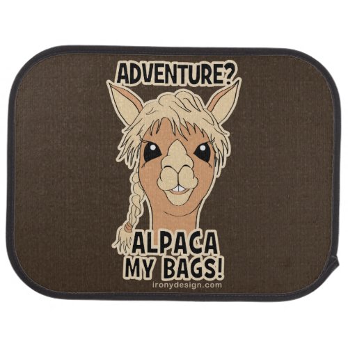 Pack My Bags Funny Alpaca Llama Car Floor Mat