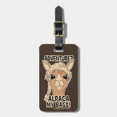 Pack My Bags Funny Alpaca Llama Luggage Tag