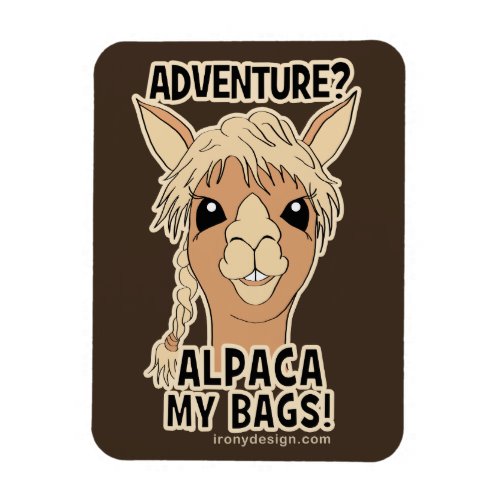 Pack My Bags Funny Alpaca Llama Magnet