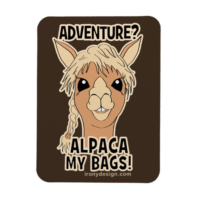 Pack My Bags Funny Alpaca Llama Magnet (Vertical)
