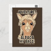 Pack My Bags Funny Alpaca Llama Postcard (Front/Back)