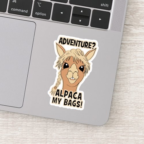 Pack My Bags Funny Alpaca Llama Sticker