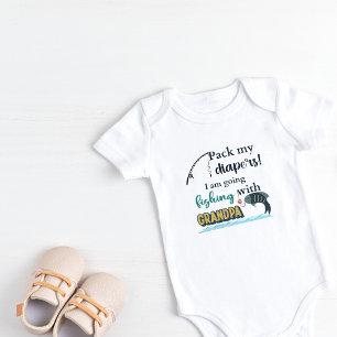 Pack my diapers I am going fishing with Grandpa Baby Bodysuit