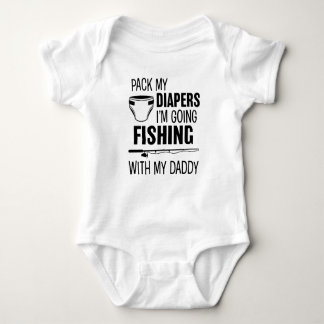 Pack my diapers, i´m going fishing with daddy baby bodysuit