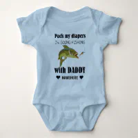 Dad's Fishing Buddy - Pack My Diapers, I'm Going Fishing with Daddy - Cute  One-Piece Infant Baby Bodysuit 