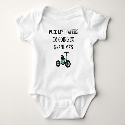 Pack My Diapers Im Going To Grandmas Bike Baby Bodysuit
