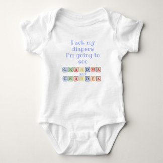 Pack my Diapers I'm Going to See Grandma Grandpa Baby Bodysuit