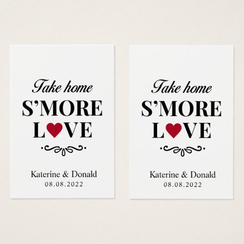 Pack of 100  No Hole Smore Love Modern Tags