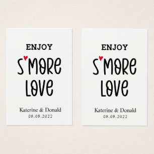 Pack of 100 No Hole S'more Love Modern Tags