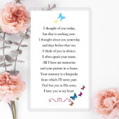 Pack Of 10 Laminated Prayer Memorial Cards  (Back)
