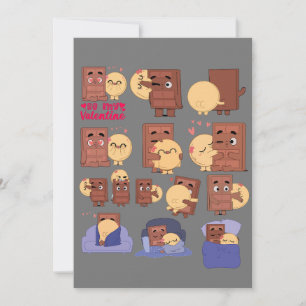 Pack Of 12 Moments of Love with Choco And Pancake Invitation