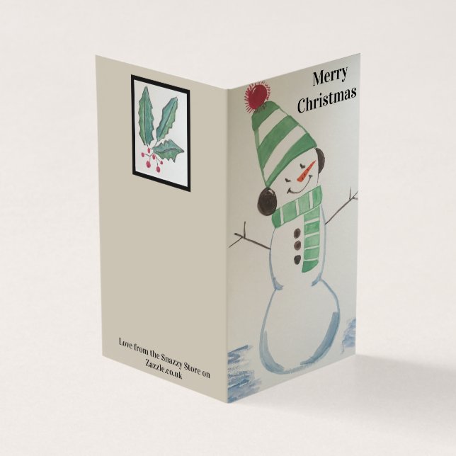 Pack of 25 Christmas Snowman Cards (Outside)