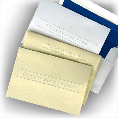 Pack of 25 Embossed Bar Folded Note Cards