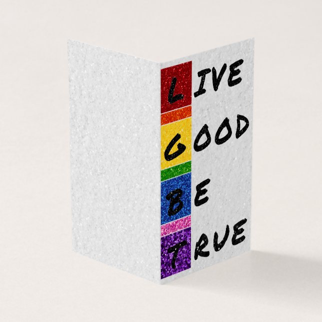 Pack of 25 LGBT Glitter Live Good Be True (Outside)