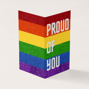 Pack of 25 LGBT Glitter Proud Of You Card