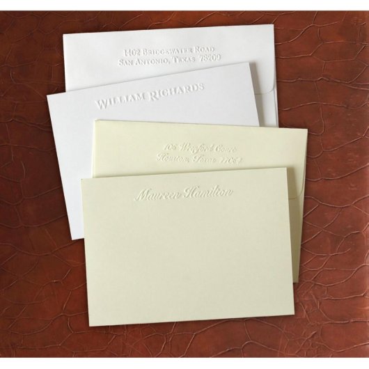Pack of 25 Polished Embossed Correspondence Cards (Front)