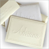 Pack of 25 Pretty Adriana-Embossed Note Cards (Front)